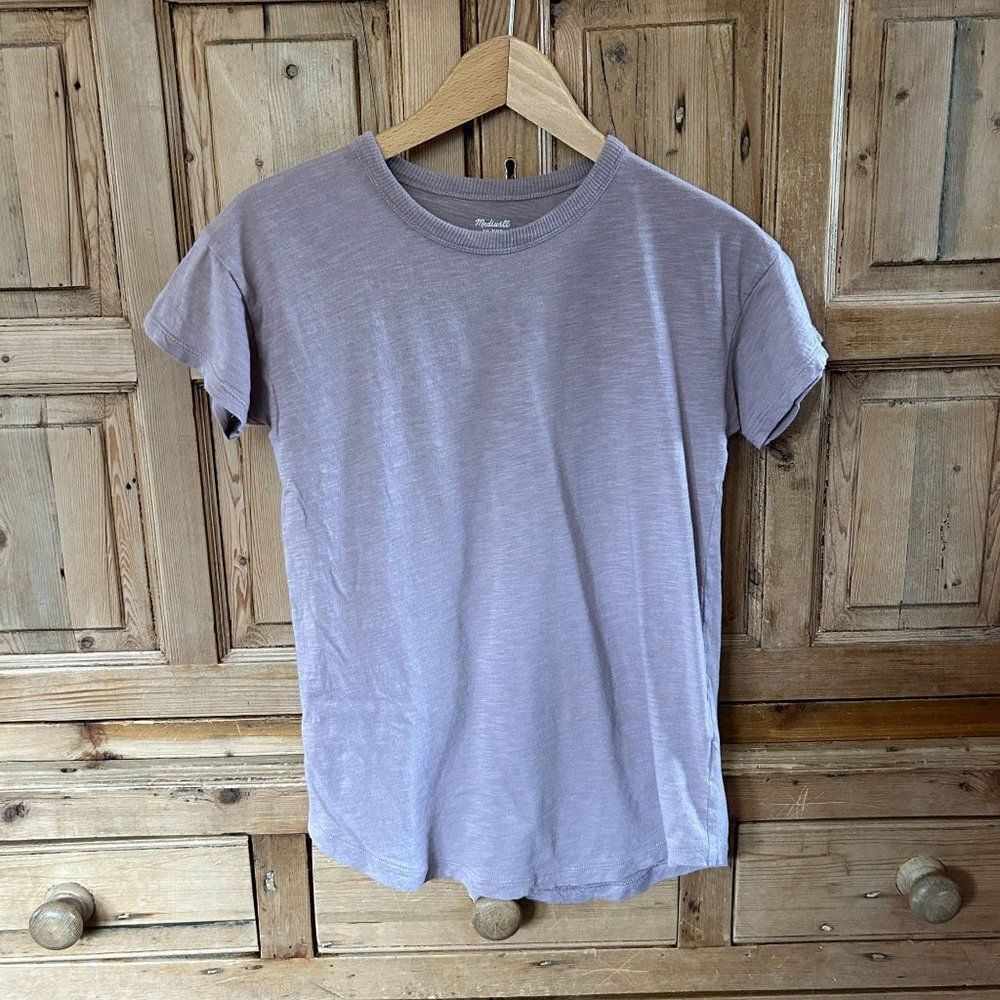 Madewell XXS Whisper Crewneck Tee Muted Mauve Pink Crewneck Short Sleeve T-Shirt